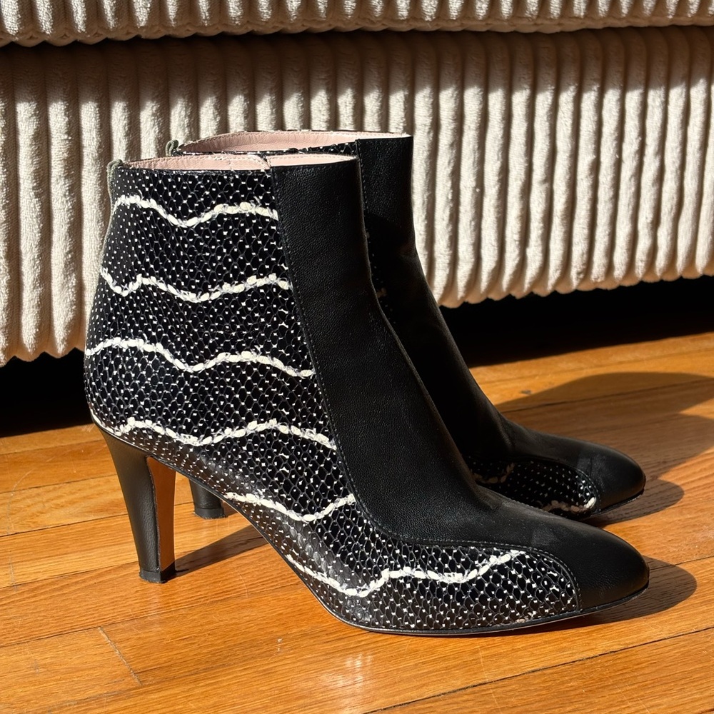 SJP by Sarah Jessica Parker Cookie Black and White Women's Ankle Boots